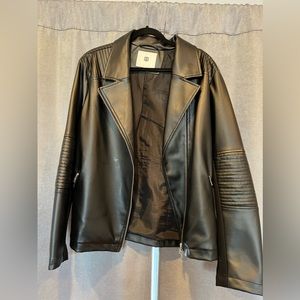 Betabrand Faux Leather Moto Jacket
